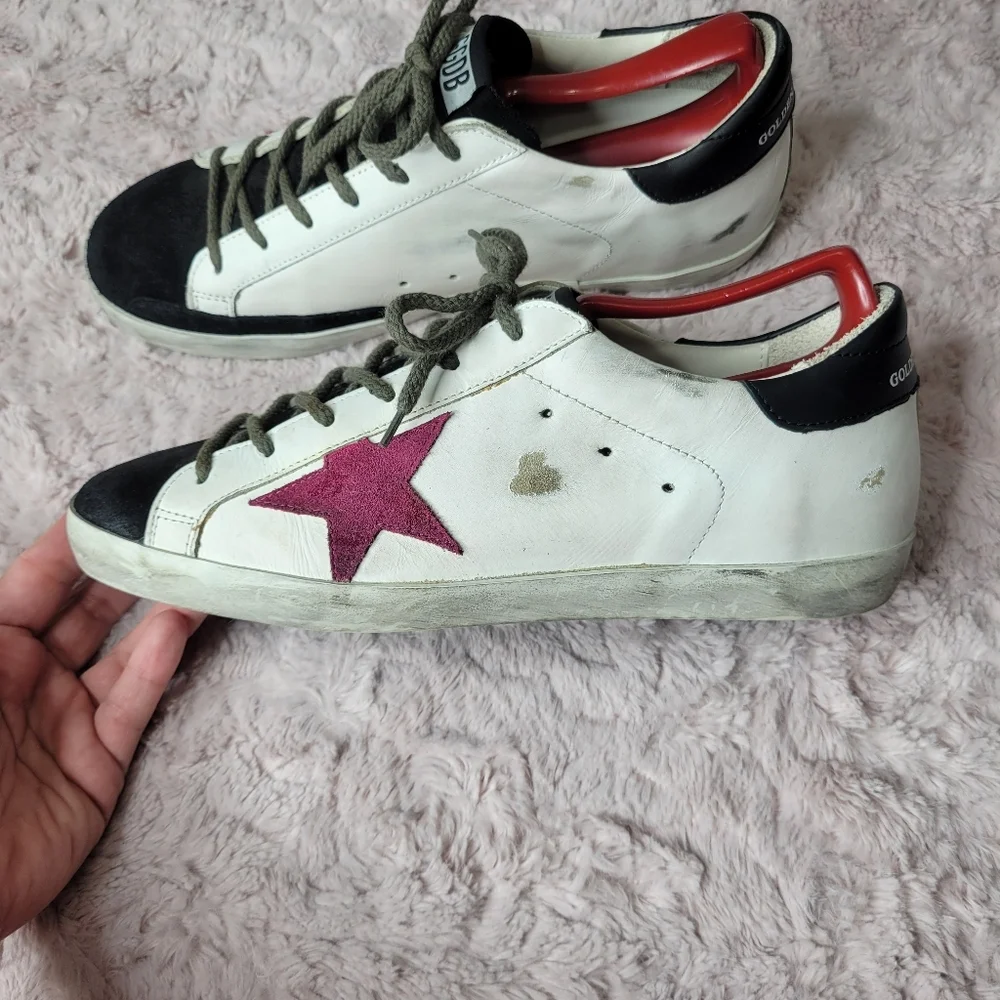 Golden Goose White and Black Sneakers - Picture 6 of 11